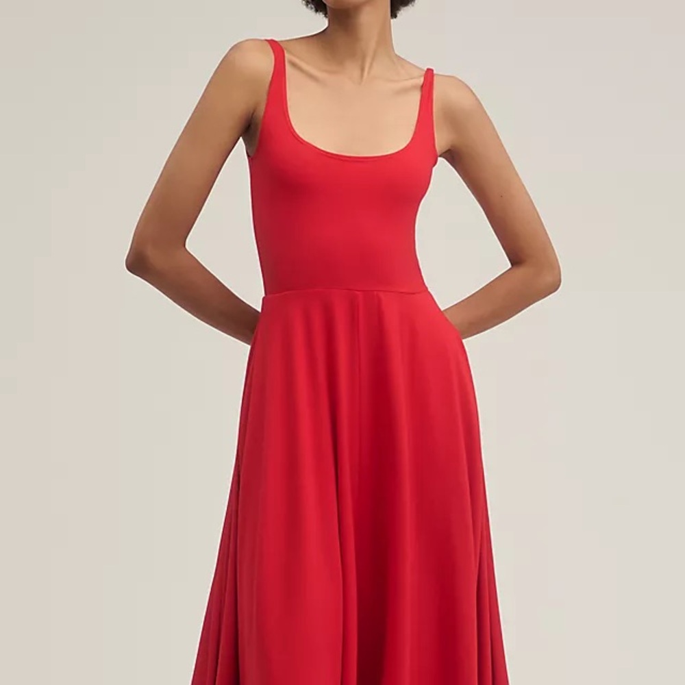 Reformation Rou Sleeveless Red Midi Dress